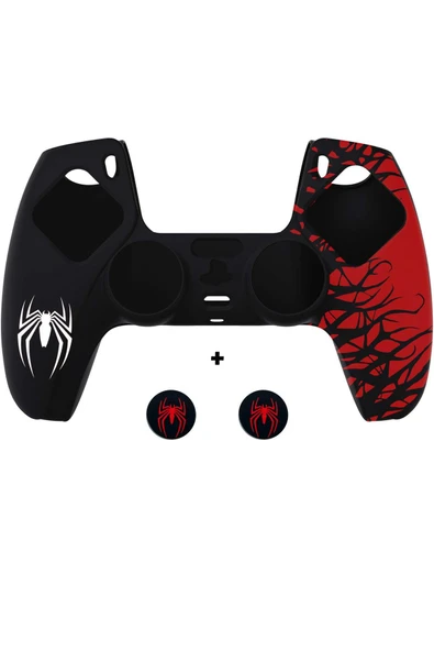PS5 Dualsense Spider-Man Koruyucu Silikon Kılıf + Analog silikon Koruyucu