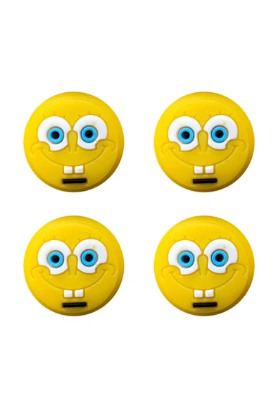 Sünger Bob  PS5/PS4/PS3/Xbox One/One X/One S/Series X/Series S 3D Analog silikon Koruyucu -4 Adet