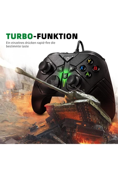 PC Kablolu USB Gamepad Windows 10/11 Uyumlu 3,5 mm Ses Jaklı Makro ve Turbo Tuşlu Oyun Kolu - 7
