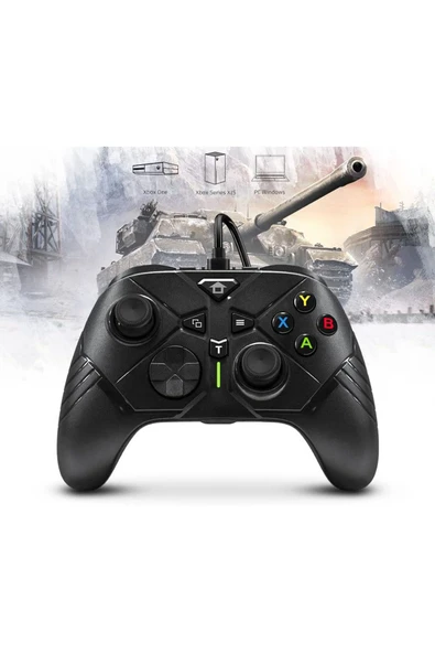PC Kablolu USB Gamepad Windows 10/11 Uyumlu 3,5 mm Ses Jaklı Makro ve Turbo Tuşlu Oyun Kolu - 8