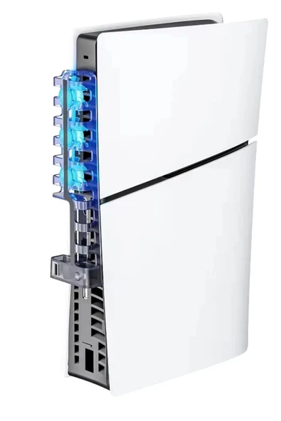 PG-P5S005 PS5 Slim Disk-PS5 Slim Dijital Uyumlu 3 Kademeli LED Işıklı Arka Soğutucu Fan