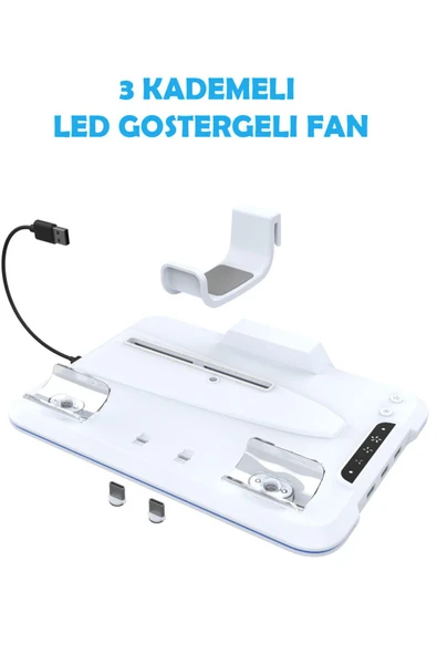 İpega P5S020W PS5 Slim Disk/PS5 Slim Dijital Uyumlu RGB Soğutucu Fanlı Stand - 5
