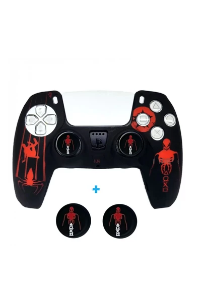 PS5 Dualsense Spider Man 2  Koruyucu Silikon Kılıf + Analog silikon Koruyucu