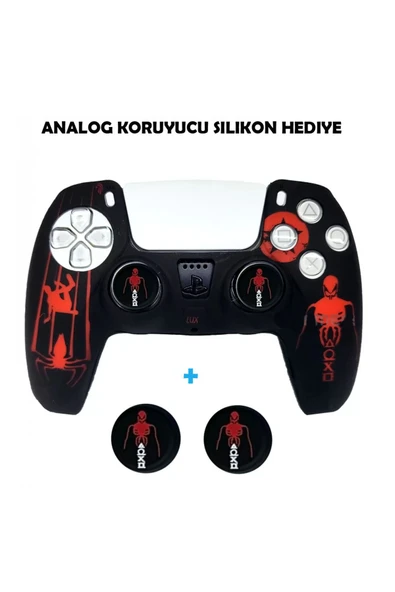 PS5 Dualsense Spider Man 2  Koruyucu Silikon Kılıf + Analog silikon Koruyucu - 2