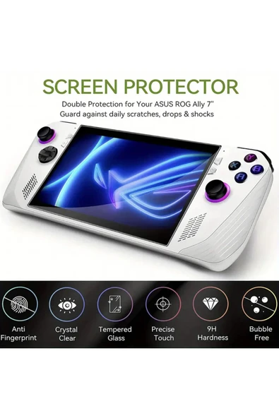 Ekran koruyucu  ROG Ally X uyumlu [7 inç]  Nano 9H Cam Ekran Koruyucu-2 Adet - 7