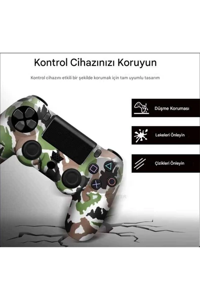 PS5 Dualsense Grafiti Temalı Koruyucu Silikon Kılıf + Analog silikon Koruyucu - 4