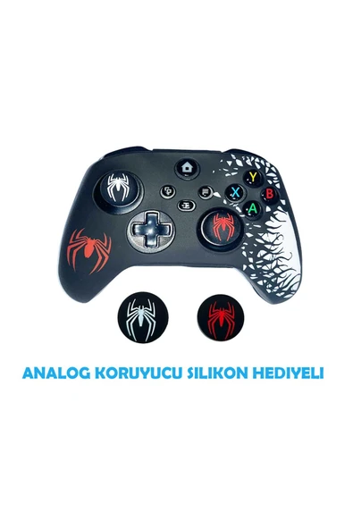 Xbox Series S/Series X Spider-Man Koruyucu Silikon Kılıf + Analog silikon Koruyucu - 2