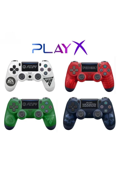 PS4-PC-Android BOX-Android-IOS Telefon Tablet Uyumlu Desenli Titreşimli Bluetooth Oyun Kolu - 4