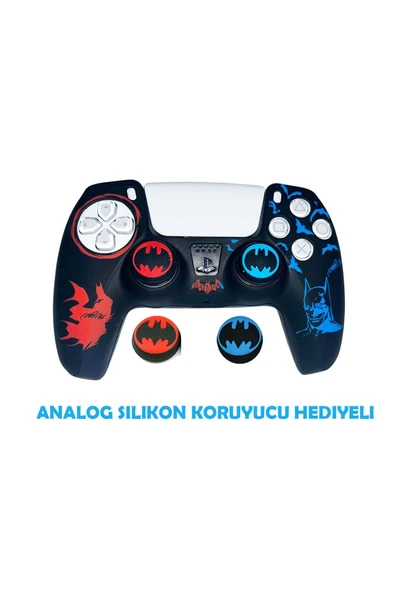 PS5 Dualsense Batman  Koruyucu Silikon Kılıf + Analog silikon Koruyucu - Resim 2