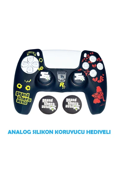 PS5 Dualsense Grand Theft Auto 5  Koruyucu Silikon Kılıf + Analog silikon Koruyucu - 2