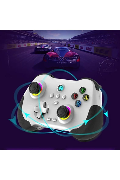 Z01 PC/PS4/PS3/IOS Switch Android Telefon TV Tablet Titreşimli RGB Bluetooth Joystick Gamepad - 2