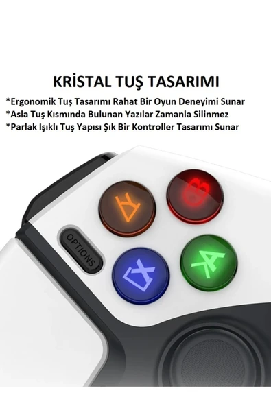 Ps4 Ps3 Pc Android Ios Kablosuz Bluetooth Mekanik Rgb Oyun Kolu Gamepad Joystick - 4