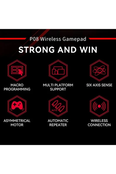 Kablosuz Wireless Ps4 Android Apple Switch Pc Uyumlu Six-axis Oyun Kolu Joystick - 3