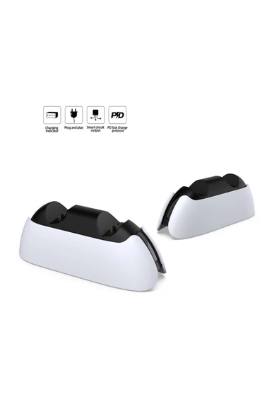 TP5-05103E PS5 Kontroller Geri Çekilebilir Ayaklı LED Göstergeli Işıklı Hızlı Şarj Standı - 2
