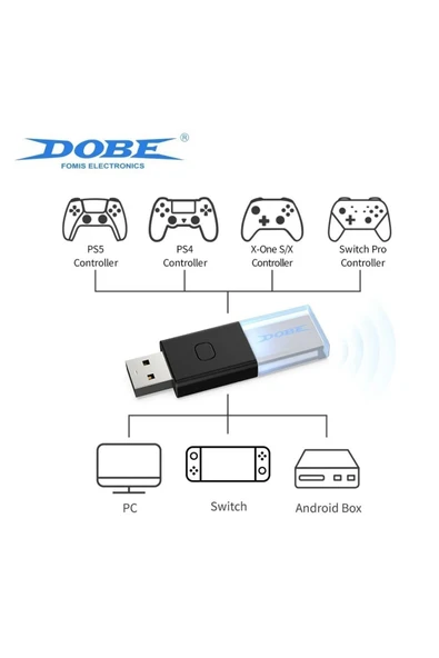 Android TV/TV XBOX/PC/Nintendo Switch Uyumlu Kablosuz Joystick Bluetooth V5.0 USB Bağlantı Aparatı - 3