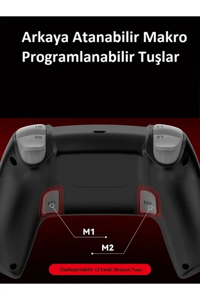 Kablosuz Wireless Ps4 Android Apple Switch Pc Uyumlu Six-axis Oyun Kolu Joystick - 2