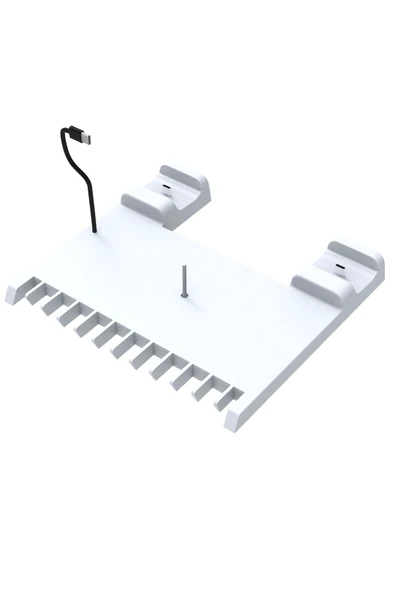 İpega  PS5 Slim Dijital/PS5 Uyumlu Multifonksiyonel CD Raflı Şarj Istasyonlu Fanlı Soğutucu Stand - Resim 5