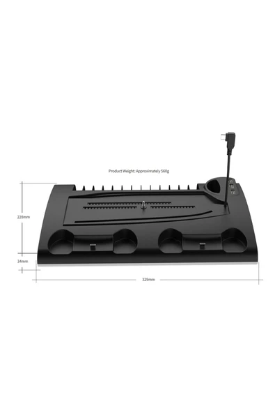 TP5-3570 PS5 Slim ve Tüm PS5  Modeller ile Uyumlu RGB Işıklı Multi Fonksiyon Soğutma ve Şarj Ünitesi