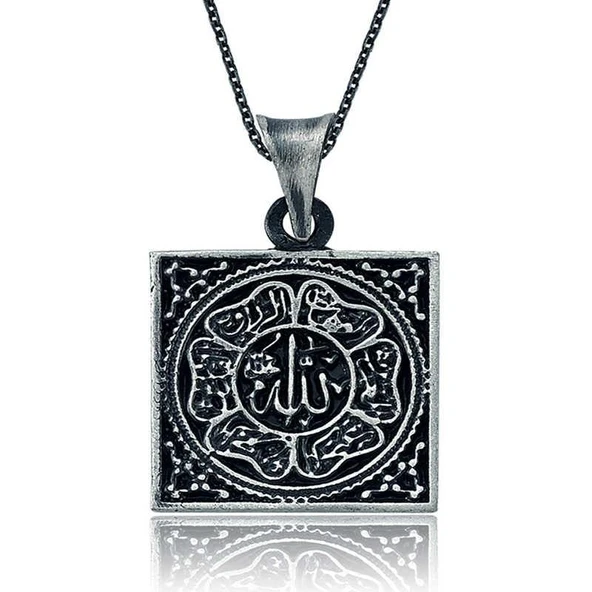 Alsepeteavm Gümüş Allah Yazılı Kolye