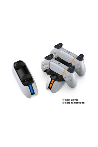 TP5-05103E PS5 Kontroller Geri Çekilebilir Ayaklı LED Göstergeli Işıklı Hızlı Şarj Standı - 7