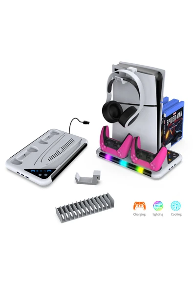 TP5-3557 PS5 Slim ve Tüm Modeller için Multi Fonksiyon Soğutma ve Şarj Ünitesi Uyumlu - 2