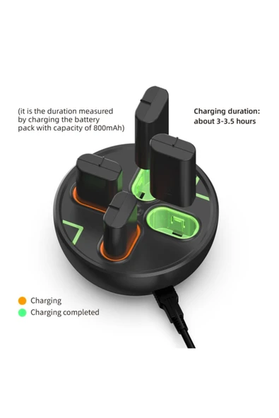 Pil Şarj Standı Cihazı Battery Charger Dock Aynı Anda 4 Adet Pil Şarj Edilebilir - 5
