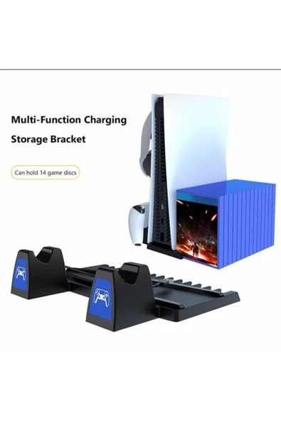 Ps5 Playstation 5 Dikey Şarj Standı Vertical Charging Dock 5 In1 Vertical Stand - 5