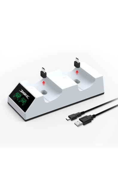 Ps5 Charging Dock Led Işıklı Göstergeli Playstation 5 Şarj Istasyonu Şarj Standı - 4