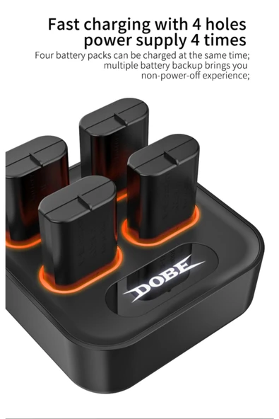 Pil Şarj Standı Cihazı Battery Charger Dock Aynı Anda 4 Adet Pil Şarj Edilebilir - 2