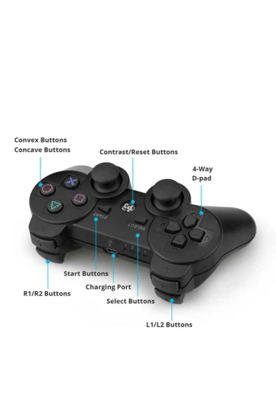 Playstation 3 Uyumlu Double-shock Wireless Oyun Kolu Siyah - 3