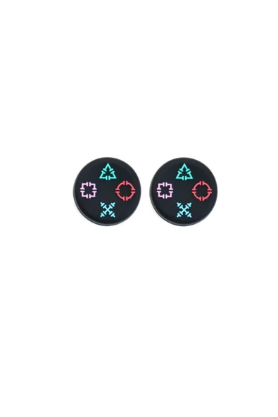 Geo Dizayn Desenli Sony Ps5/ps4/ps3 Uyumlu Analog Koruyucu Silikon Pad