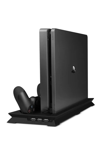 Ps4 Slim Multi Fonksiyonel Fanlı Ve Gamepad Şarjlı Stand
