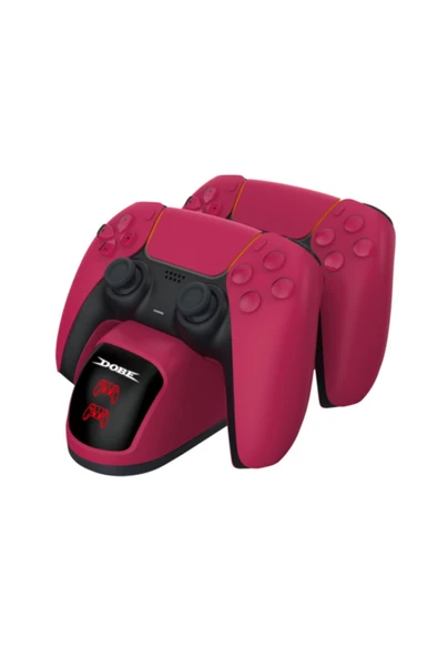 Ps5 Uyumlu Dualsense Şarj Istasyonu Ps5 Dualsense Charging Dock Stardust Kırmızı Çift Şarj - 6