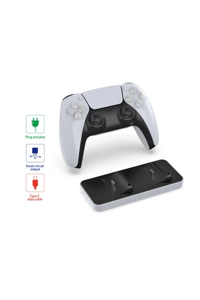 Tp5-591 Dualsense 5 Kontroller Ikili Type-c Hızlı Şarj Standı - 5