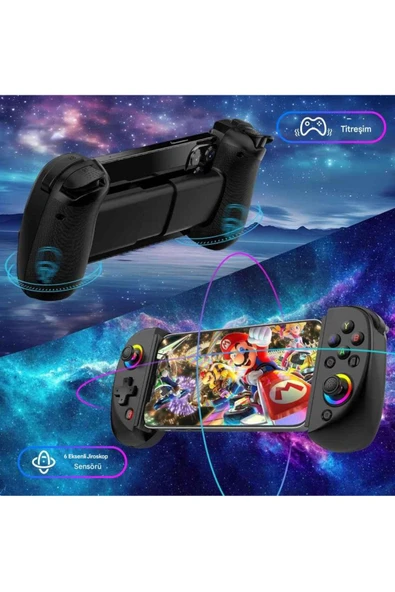 BSP-D8 Bluetooth 5.2 Android/Ios Tablet Telefon Uyumlu Mobil Telefon Tutucu Joystick Gamepad - Resim 5