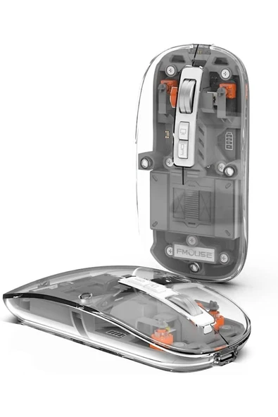 FMOUSE M133 Şeffaf Kablosuz Bluetooth Mouse Üç Modlu Sessiz Şarj Edilebilir - 3