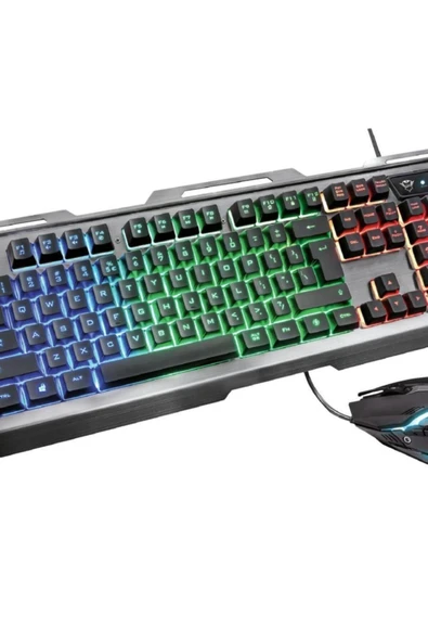 Trust Gxt 845 Tural Oyuncu Combo Kablolu Q Klavye Mouse Set