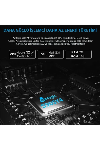 Android TV 8K+ Android 13 Ses kontrollü Kumanda 2GB Ram+16GB Hafıza Wi-Fi 5G Quad Core İşlemci - 5