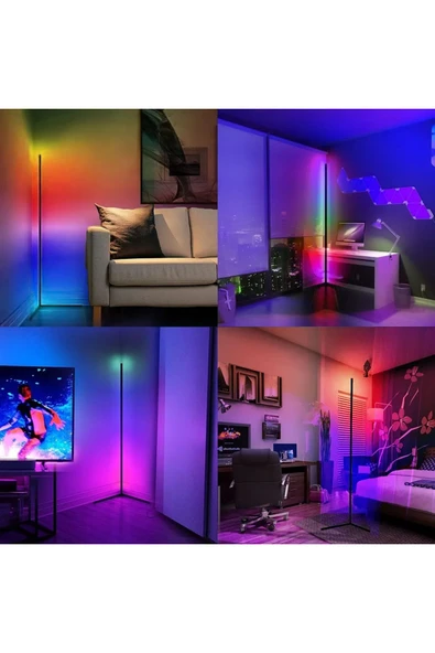 RGB LED 150cm Kule Tip Köşe Arka Plan Atmosfer Dekor Lambası - 6