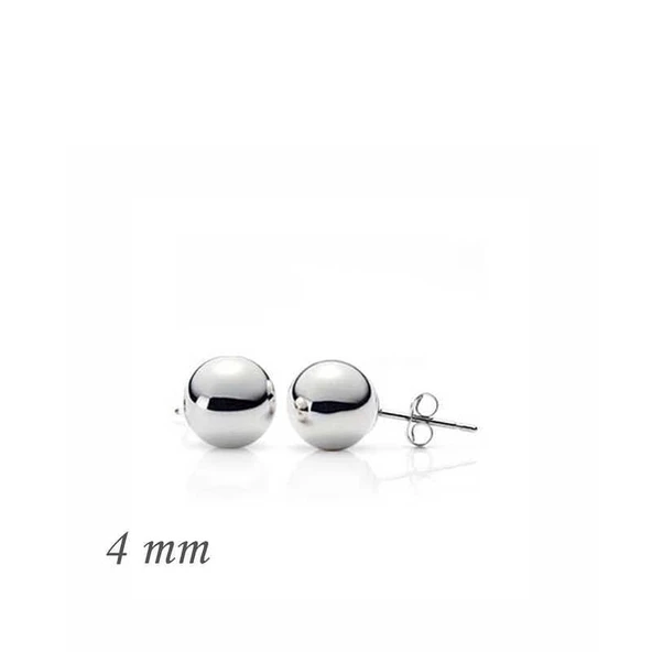 Alsepeteavm Gümüş Top Küpe - 4 mm