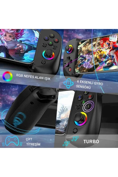 BSP-D8 Bluetooth 5.2 Android/Ios Tablet Telefon Uyumlu Mobil Telefon Tutucu Joystick Gamepad - Resim 4