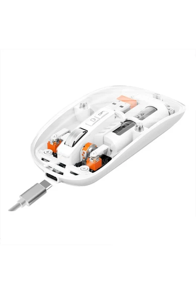 M133 Şeffaf Kablosuz Bluetooth Mouse Üç Modlu Sessiz Şarj Edilebilir