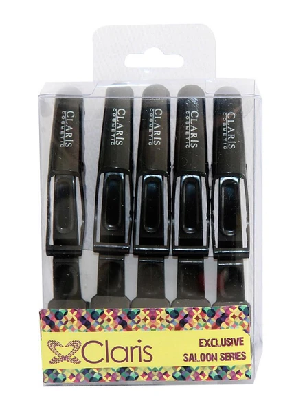 Claris C-32203 Yarasa Saç Pensi Siyah 5Li - Resim 2