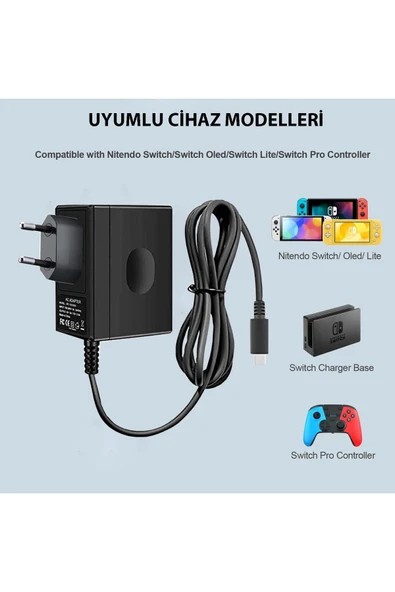 SWİTCH PRO /SWİTCH OLED ve SWİTCH LİTE 5W-15W TYPE-C SWİTCH TV DOCK ŞARJ ve ADAPTÖRÜ - Resim 5