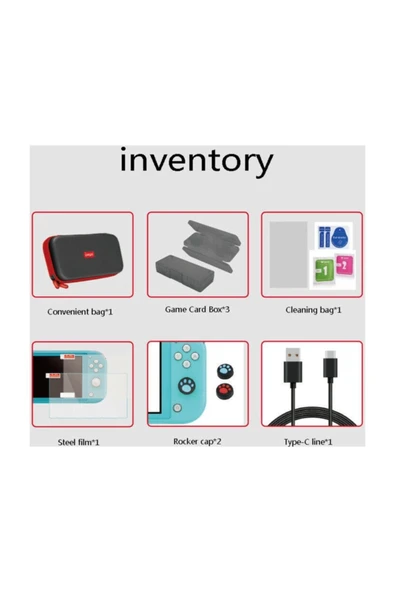 Nintendo Switch Lite Çanta Cam Ekran Koruyucu 9in1 Set - 3