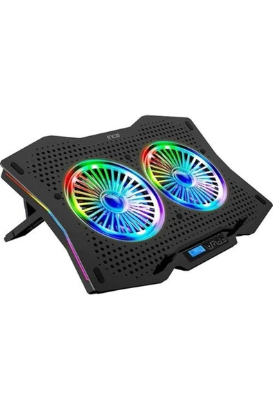 Inc-607 2 Fanlı Rgb Arrax Notebook Soğutucu, Siyah