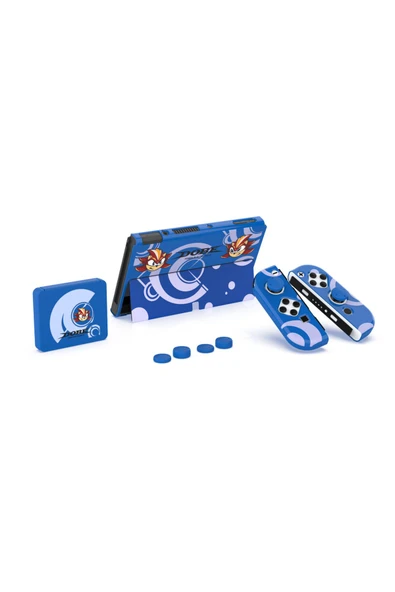 Switch Oled Uyumlu 3in1 Standlı Renkli Kılıf Analog Yükseltici ve Koruyucu Kart Kutusu - 1