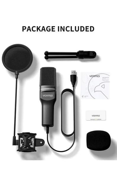 SF-777 Kayıt Condenser Pop Filtre Kardioid Mikrofon + Tripod - 5
