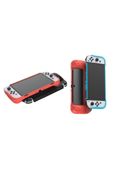Nintendo Switch OLED El Destekli Grip Tasarımlı Koruyucu Silikon Kılıf - 8