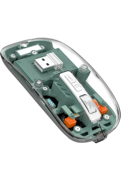 M133 Şeffaf Kablosuz Bluetooth Mouse Üç Modlu Sessiz Şarj Edilebilir